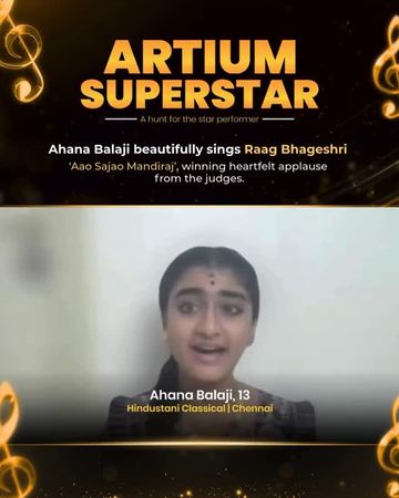 Student Ahana Balaji performs Raag Bhageshri bandish at Superstar Semifinale