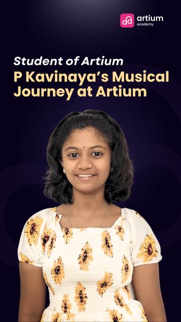 Student Kavinaya's learning journey in Tamil film music at Artium